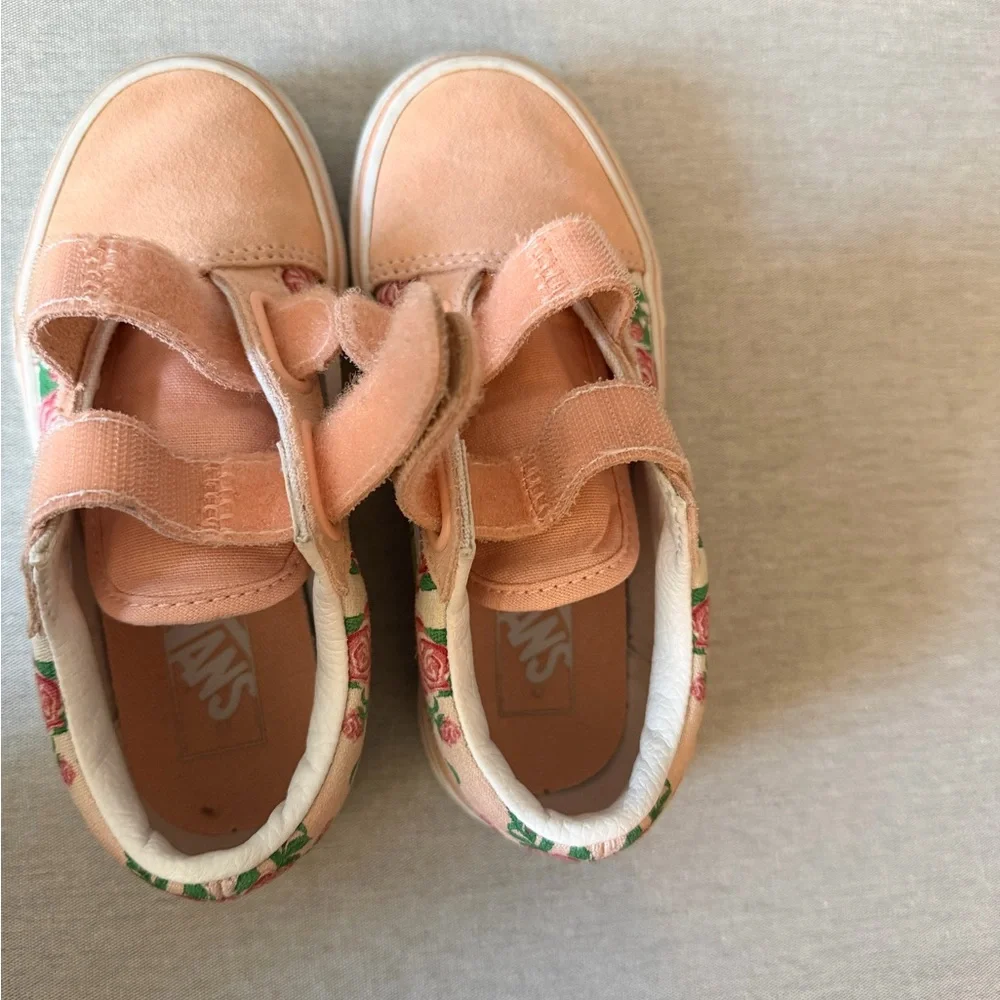 Floral frog princess Kids Vans sneakers with Velcro Straps - Picture 7 of 9
